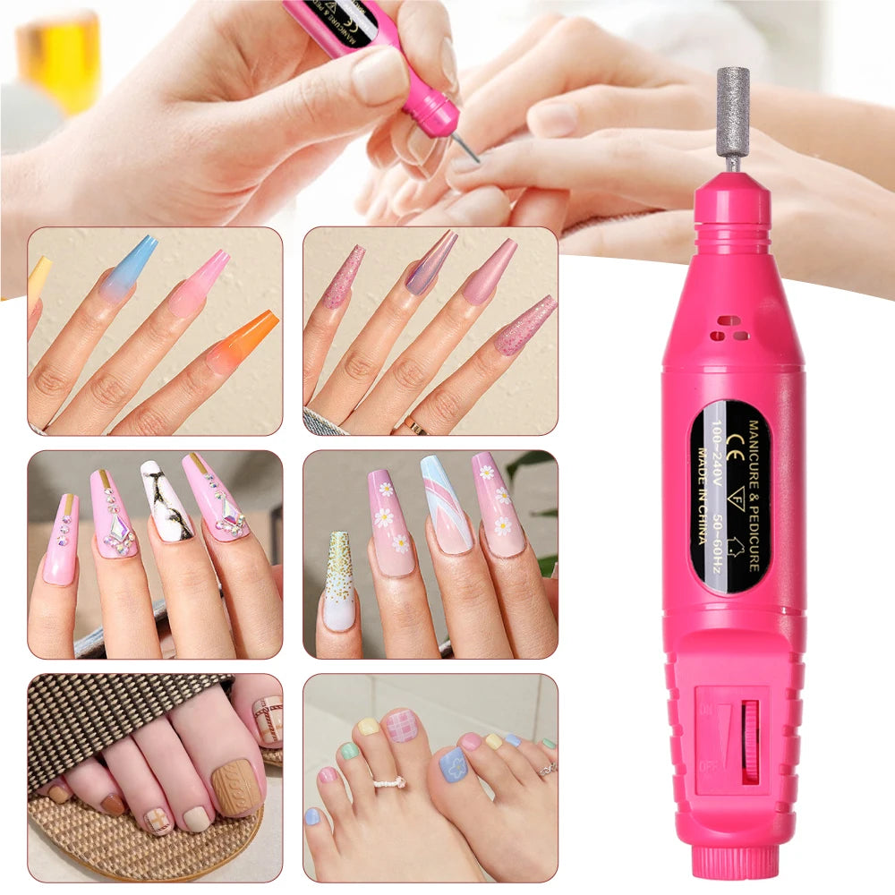 LINMANDA 6 in 1 Electric Nail Drill Kit Portable Manicure File Machine