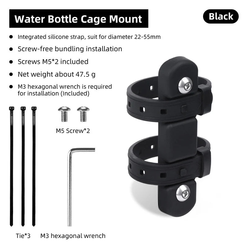 Bike Bottle Cage Mount Adapter Seatpost Frame Holder Universal
