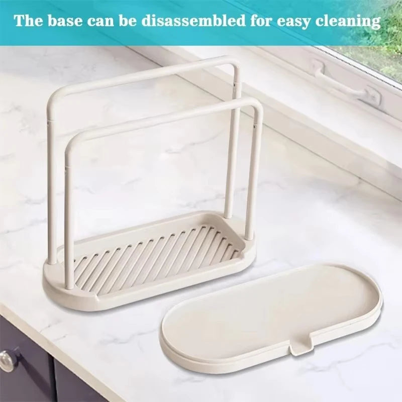 Double-Layer Kitchen Cloth Rack Sink Sponge & Dish Cloth Organizer