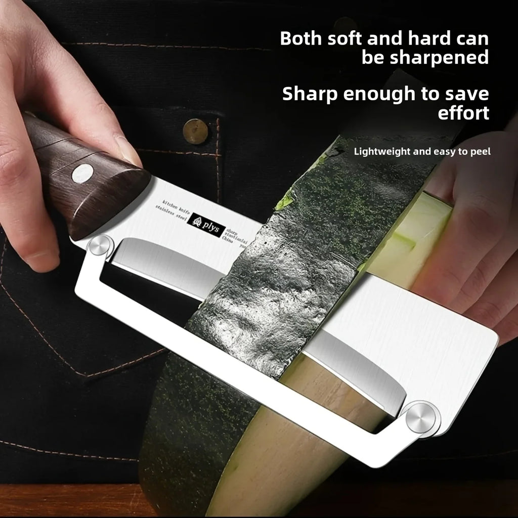 Stainless Steel Peeler with Wooden Handle Fruit & Vegetable Peeling Tool
