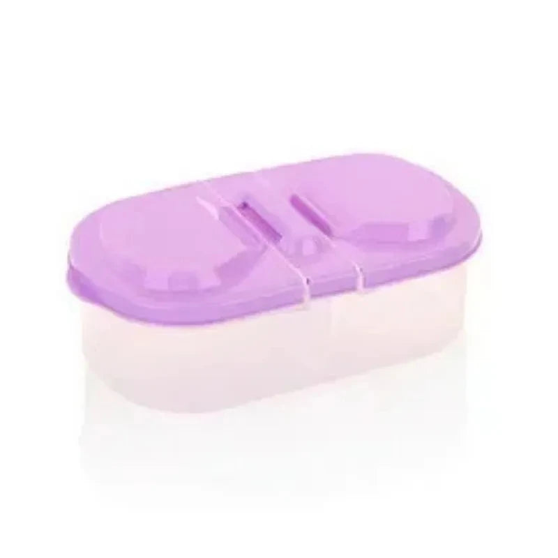 Double Compartment Food Storage Box Sealed Plastic Snack Lunch Container