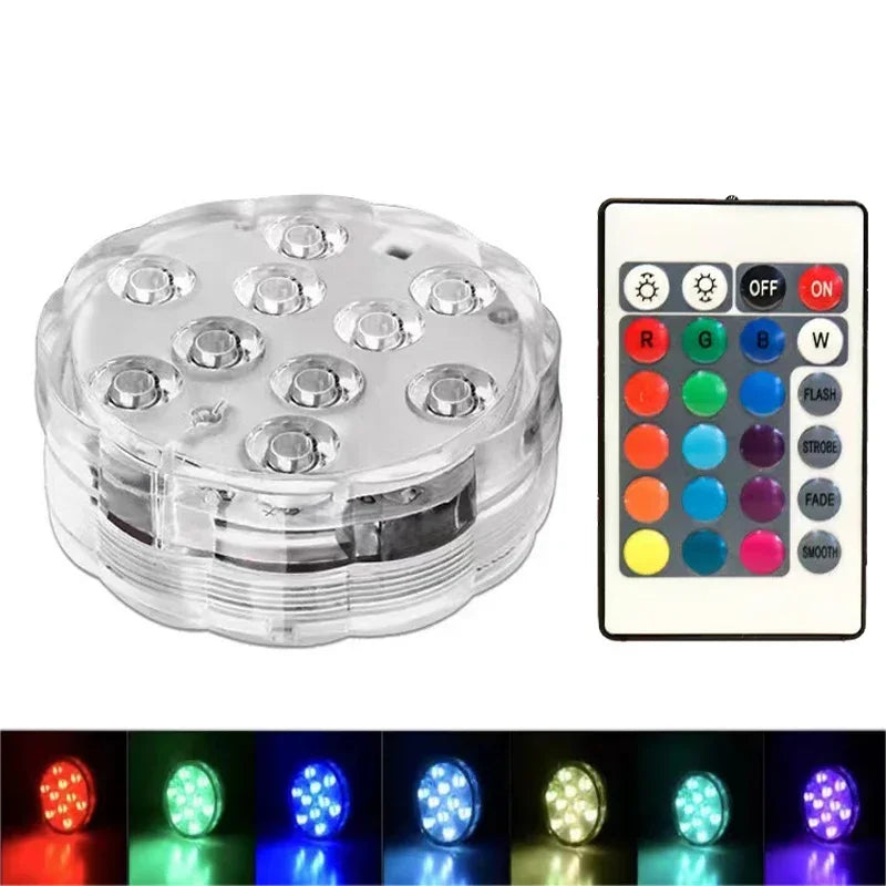 Submersible LED Pool Lights Waterproof RGB with Remote