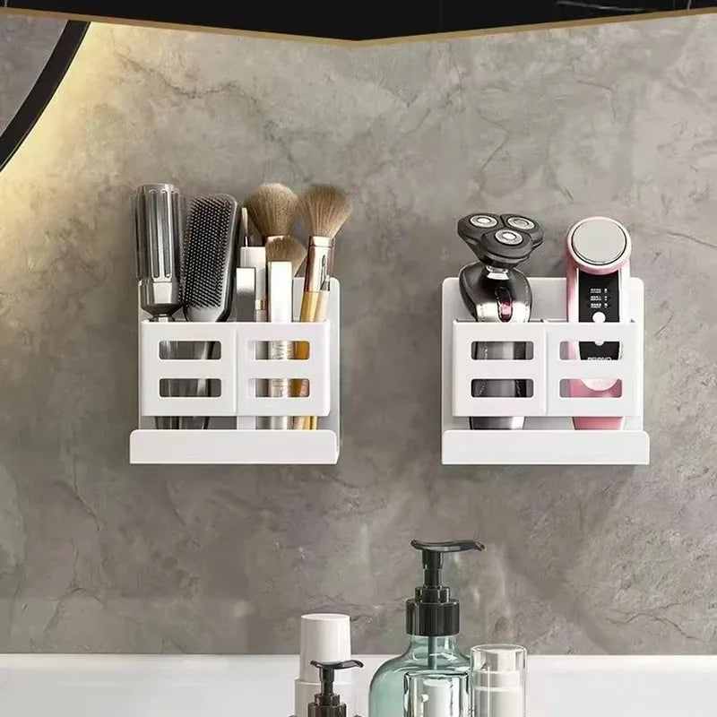 Hole-Free Bathroom Shelf Wall Mounted Toothbrush & Razor Organizer Main image