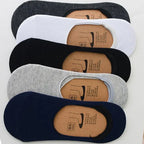 Pack of 5 pairs mens breathable boat cotton socks neatly stacked with creative packaging tags