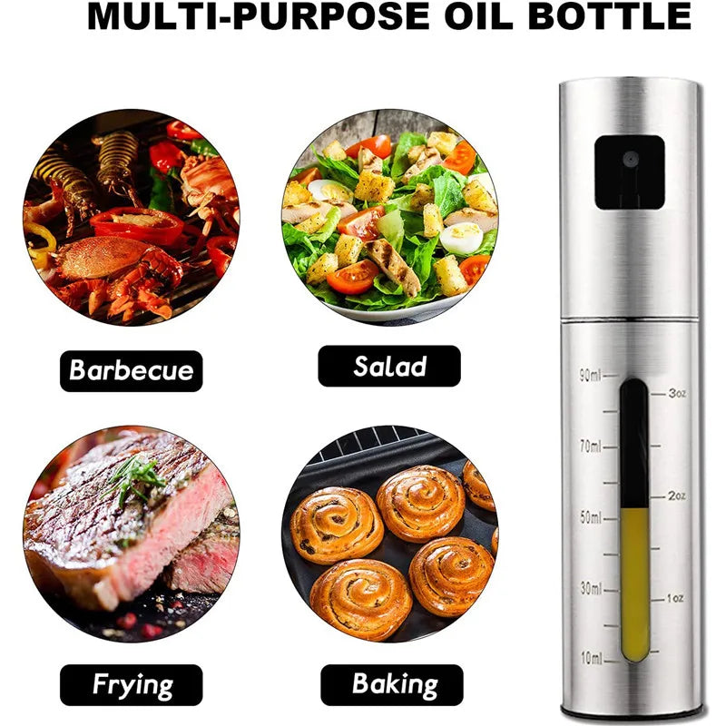 BBQ Oil Spray Bottle 304 Stainless Steel Olive Oil & Vinegar Sprayer
