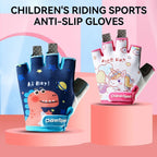 Kids Cycling Gloves Half Finger Breathable Anti Slip Bike
