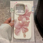 Pink Hibiscus Aesthetic Case for iPhone 11 12 13 14 15 16 Pro Max