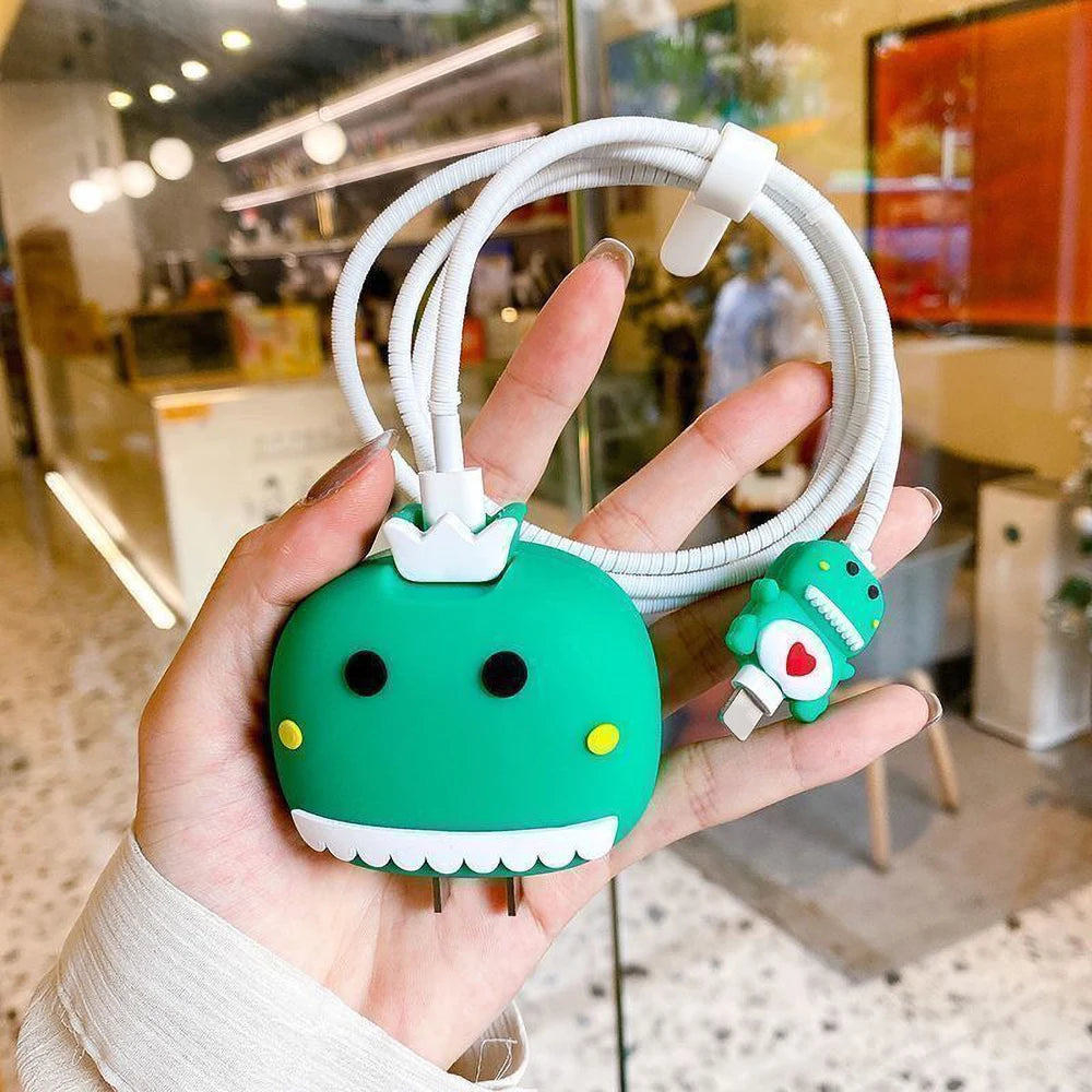 Cute Dinosaur Charger Protector for iPhone 18W/20W