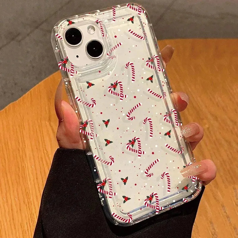 Christmas Clear Case for iPhone 16 15 14 13 12 11 Pro Max