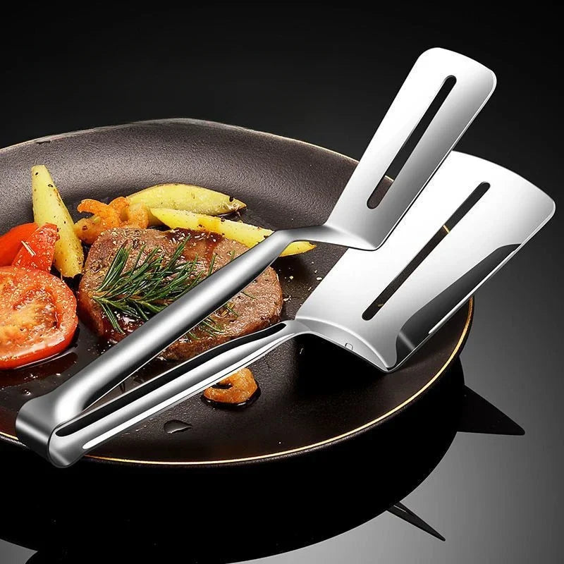 304 Stainless Steel Kitchen Tongs UK Steak BBQ Food Clip Tool Secondary image