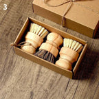 Natural Sisal Dish Brush Wooden Pot Scrubber