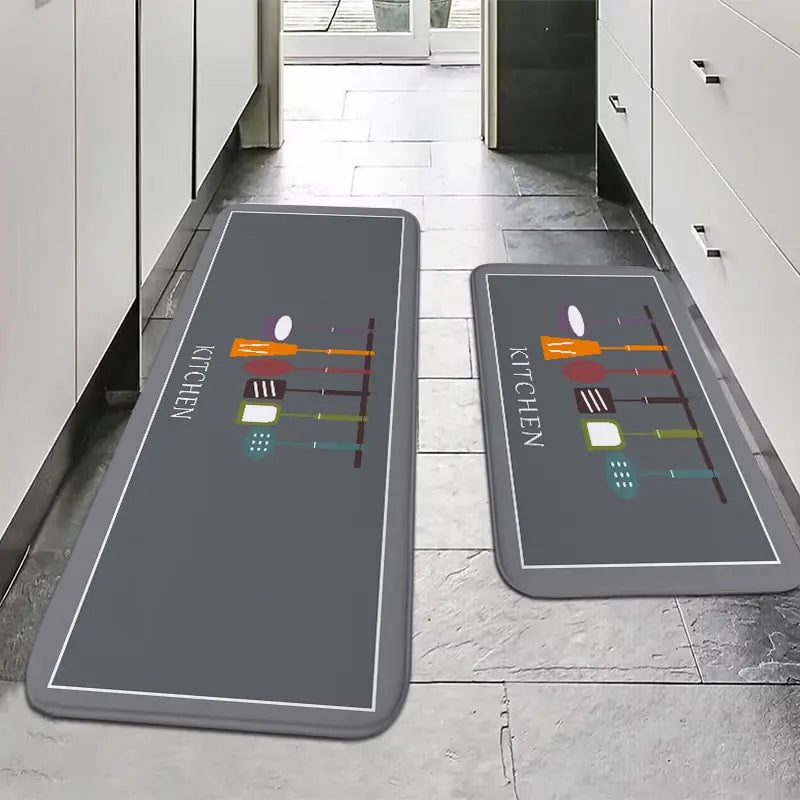 VIKAMA Kitchen Floor Mat Non-Slip Absorbent Decorative Sink Carpet Rug