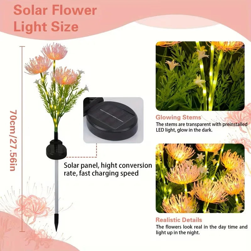 Solar Spider Lily Flower Lights for Waterproof Garden Decor