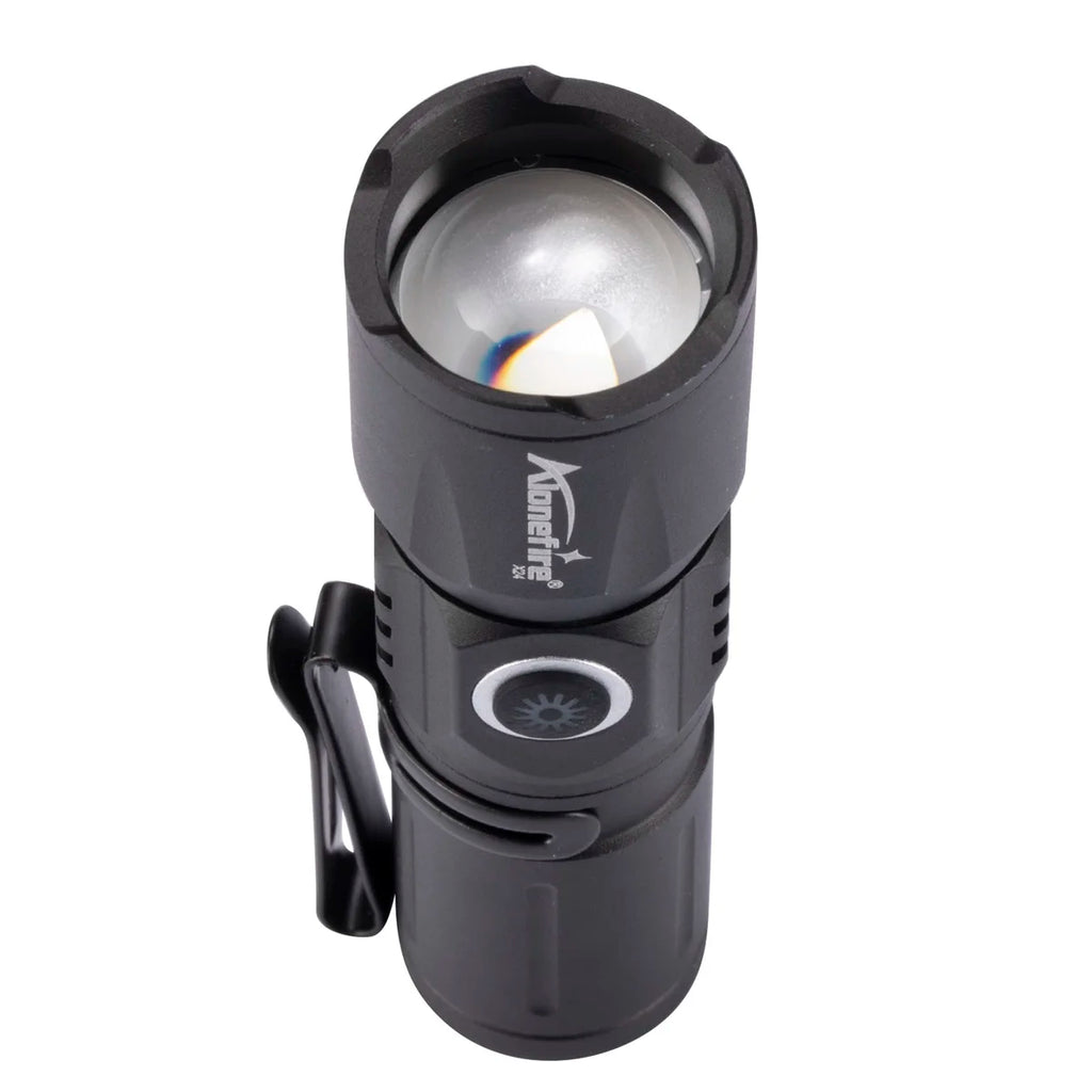 Zoom LED Mini Flashlight Type-C Rechargeable Pocket Torch