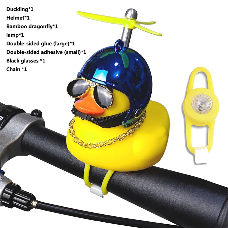Cartoon Yellow Duck Bike Bell LED Helmet Duck Bicycle Accessory