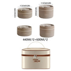 304 Stainless Steel Insulated Lunch Box Double Layer Sealed Food Container with Bag