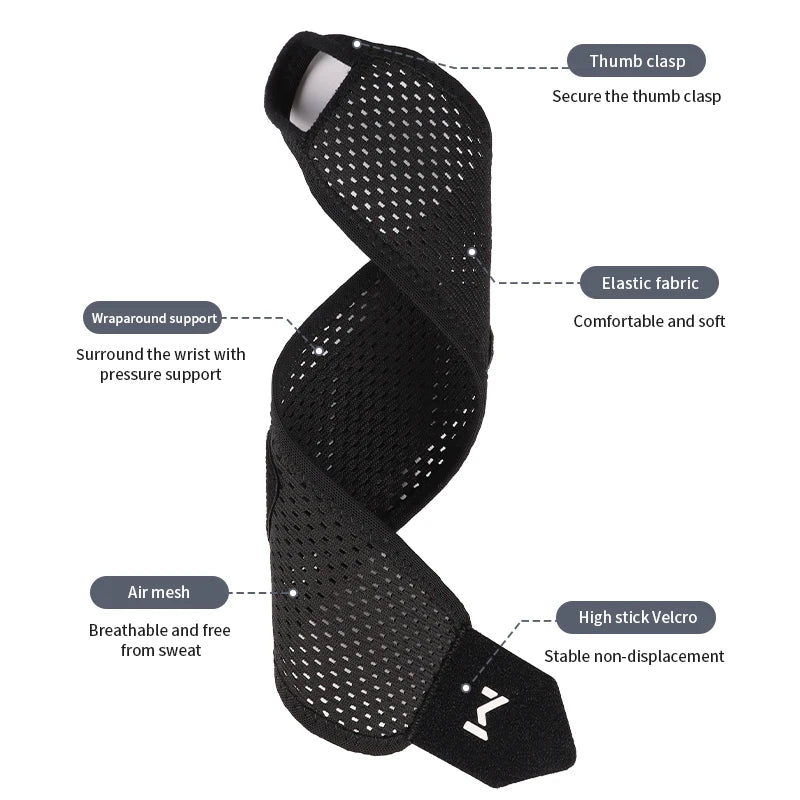 Adjustable Wrist Support Strap Brace Black for Badminton Tennis Gym Secondary image