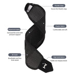 Adjustable Wrist Support Strap Brace Black for Badminton Tennis Gym