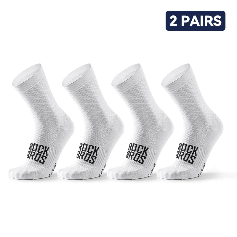 ROCKBROS Cycling Socks Breathable Shock-Absorbing Sports Socks 2 Pairs