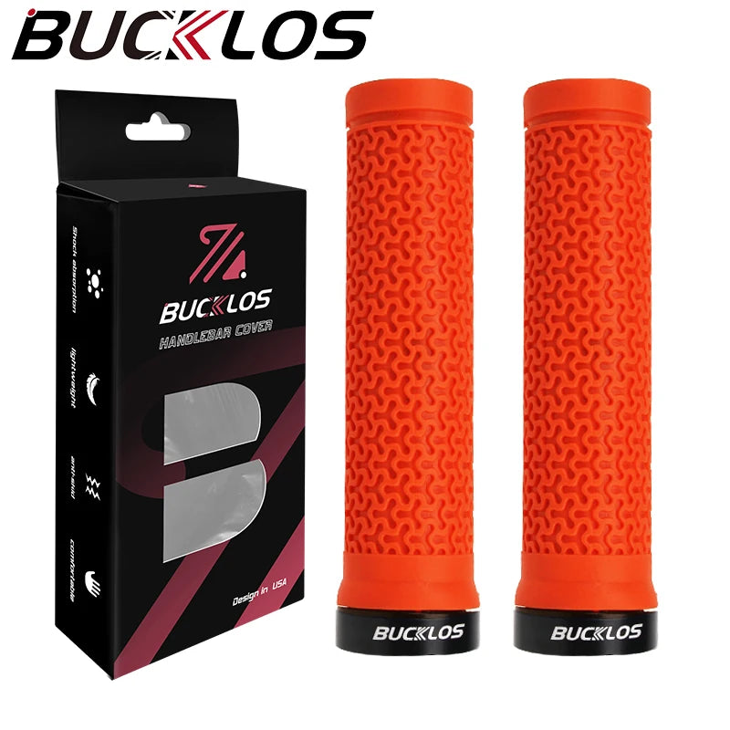 MTB Handlebar Grips Lock-On Anti-Slip Soft Rubber Shock Absorb