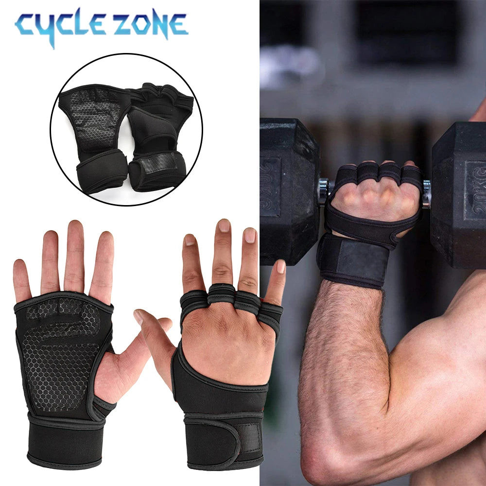 Workout Gloves Half Finger Wrist Wrap Gym Weight Lifting Cycling Main image