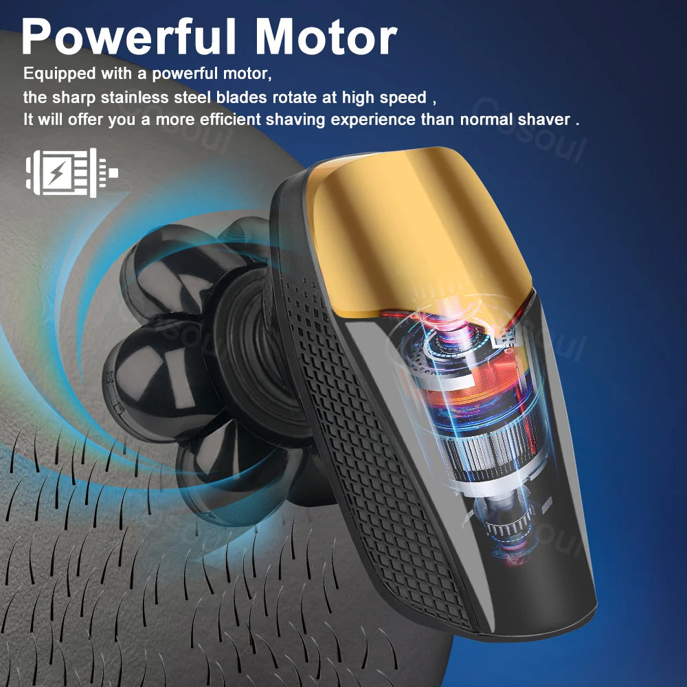 Electric Bald Head Shaver Powerful Beard Razor Cordless Trimmer