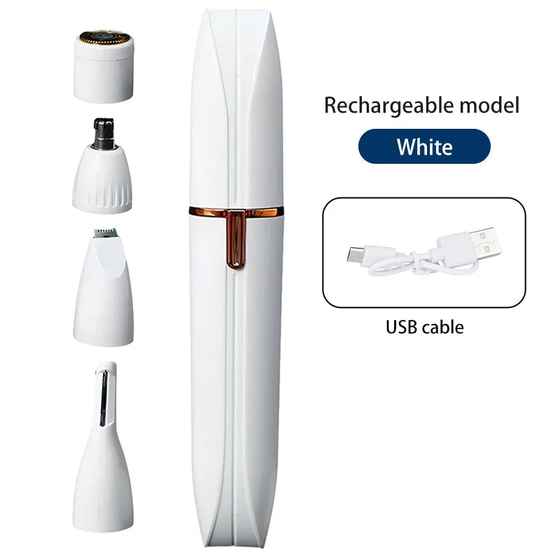 4 in 1 Electric Razor Women Shaver Epilator Nose Facial Bikini Trimmer