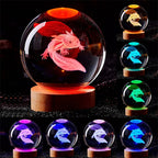 3D Axolotl Crystal Ball Night Light LED Gift Lamp