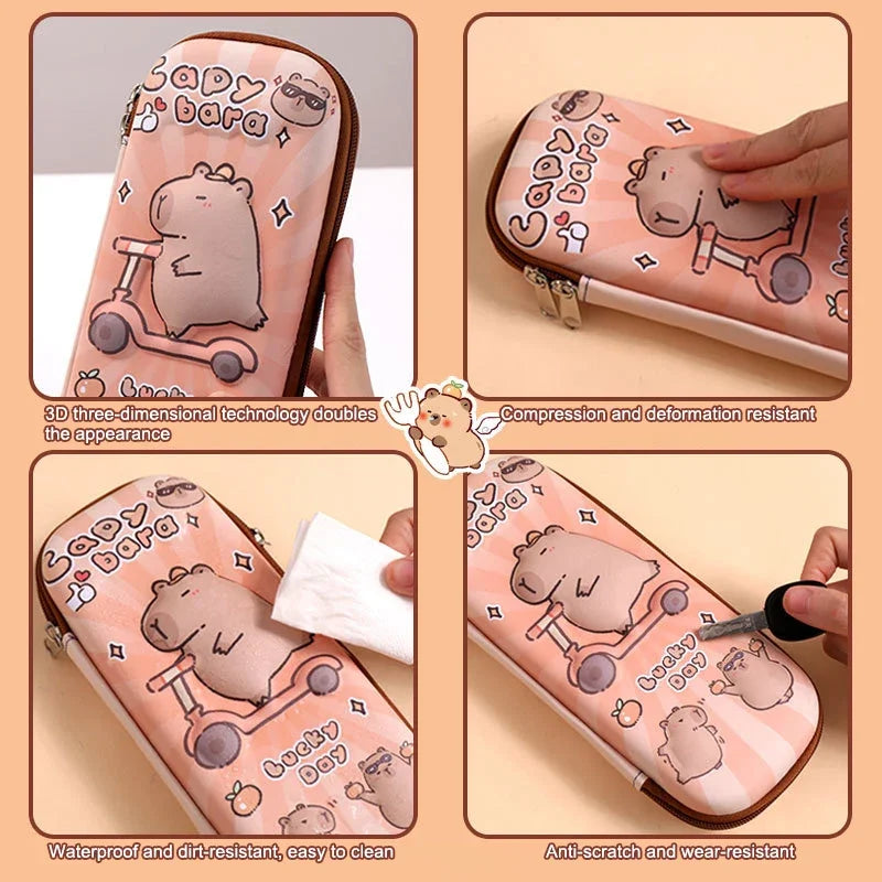 3D Capybara Pencil Case Waterproof Pen Pouch