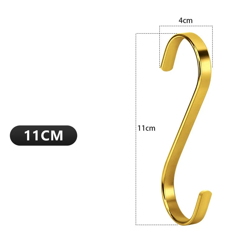 4Pcs Stainless Steel S Hooks Heavy Duty Kitchen Hanging Hooks