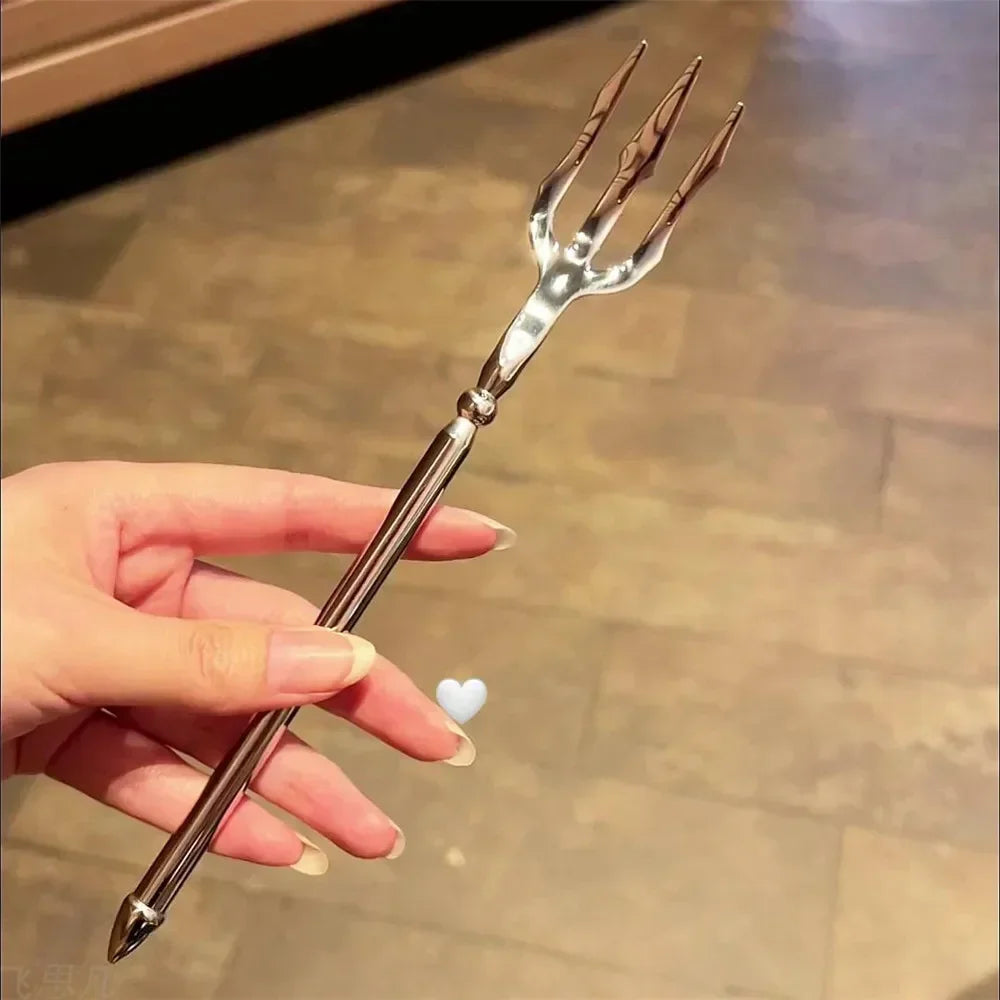 Stainless Steel Trident Fork Sea God Fruit & Dessert Pick Gift