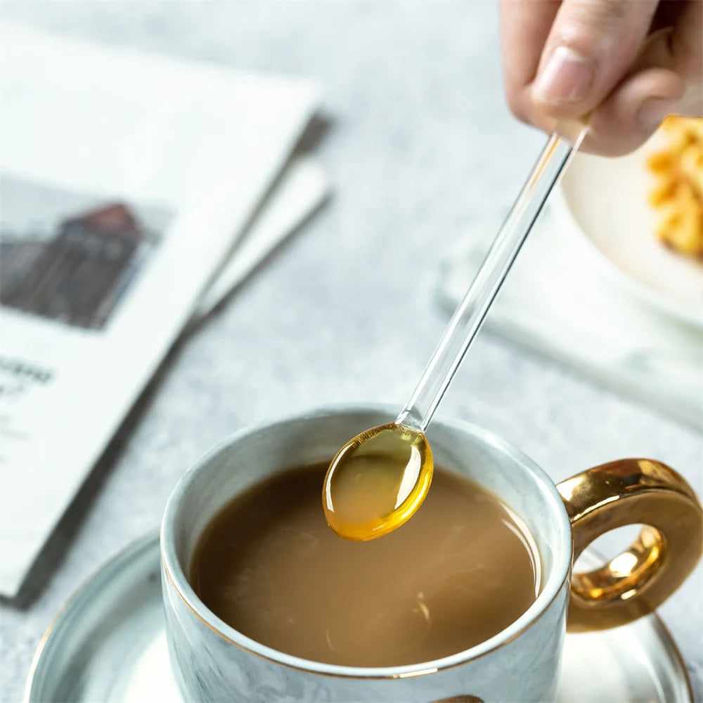 Glass Stirring Spoon Long Handle – Coffee, Milk Tea & Dessert Bar Tool