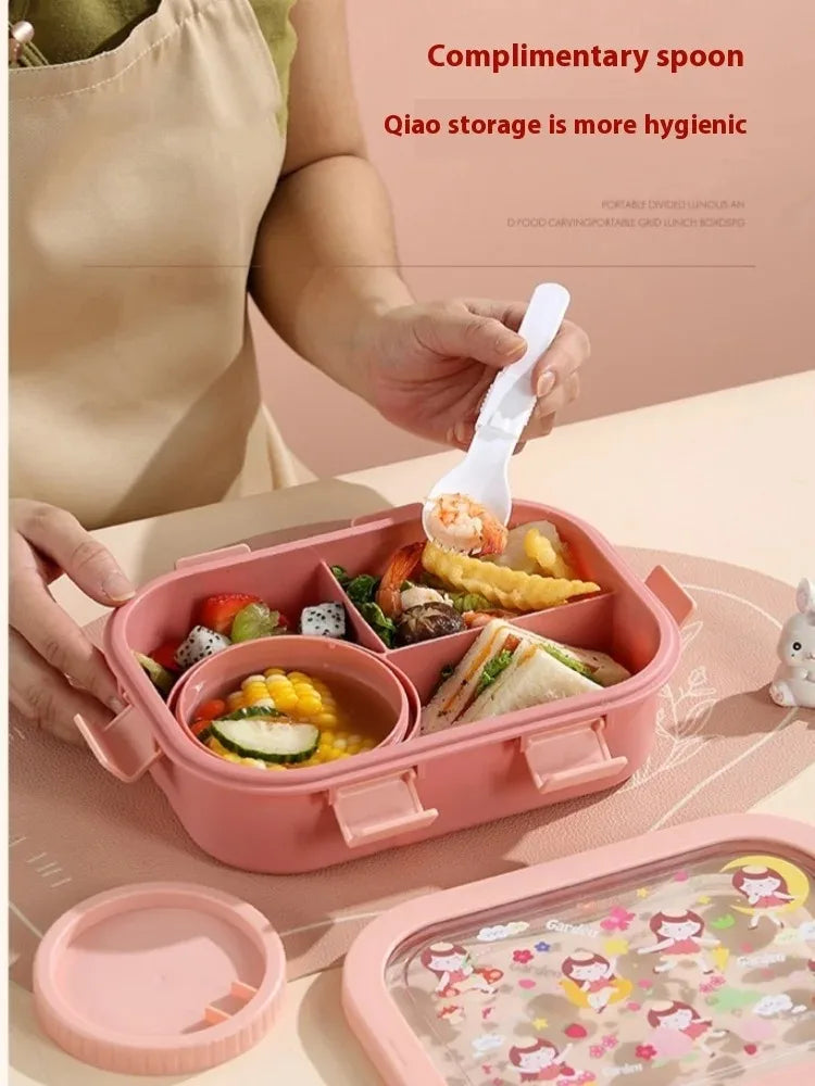 Cartoon Lunch Box 1000/1350ML Sealed Leakproof Bento Food Container