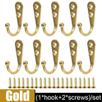 Alloy Wall Hooks with Screws Coat, Towel & Bag Hanging Hooks