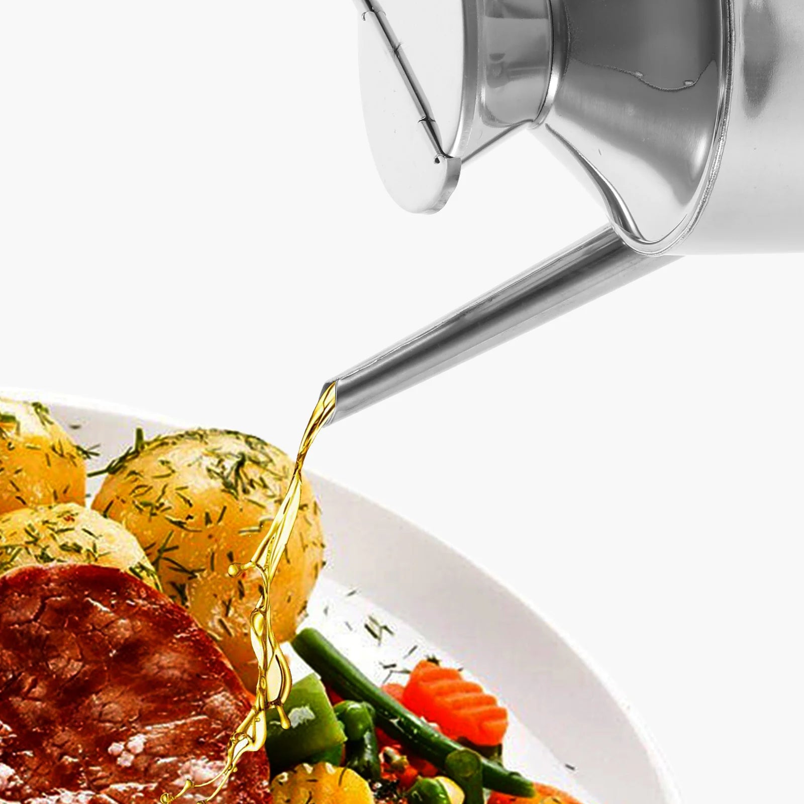 Stainless Steel Oil Pot Dispenser Kitchen Sauce & Vinegar Storage Bottle Main image