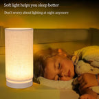 Fabric Cylinder Desk Lamp for Bedroom & Home Lighting
