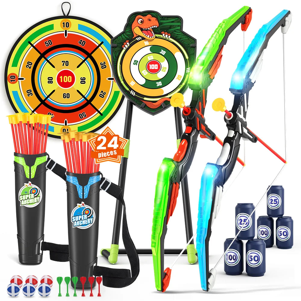 Kids Bow and Arrow Set – LED Archery Toy with Dart Board Main image
