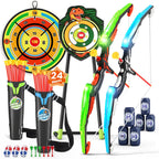 Kids Bow and Arrow Set – LED Archery Toy with Dart Board