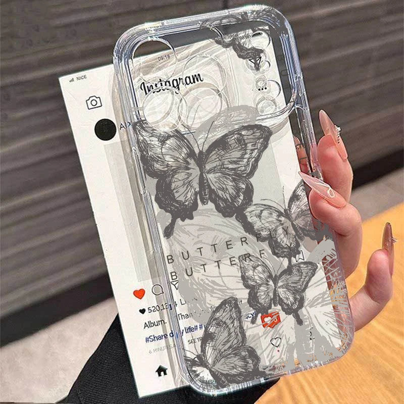 Butterfly Clear Case for Samsung A16 A26 A36 A56 S23 S24 S25 S26 Ultra