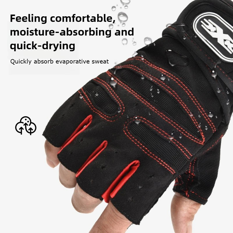 Workout Gloves Half Finger Wrist Wrap Gym Cycling Weight Training