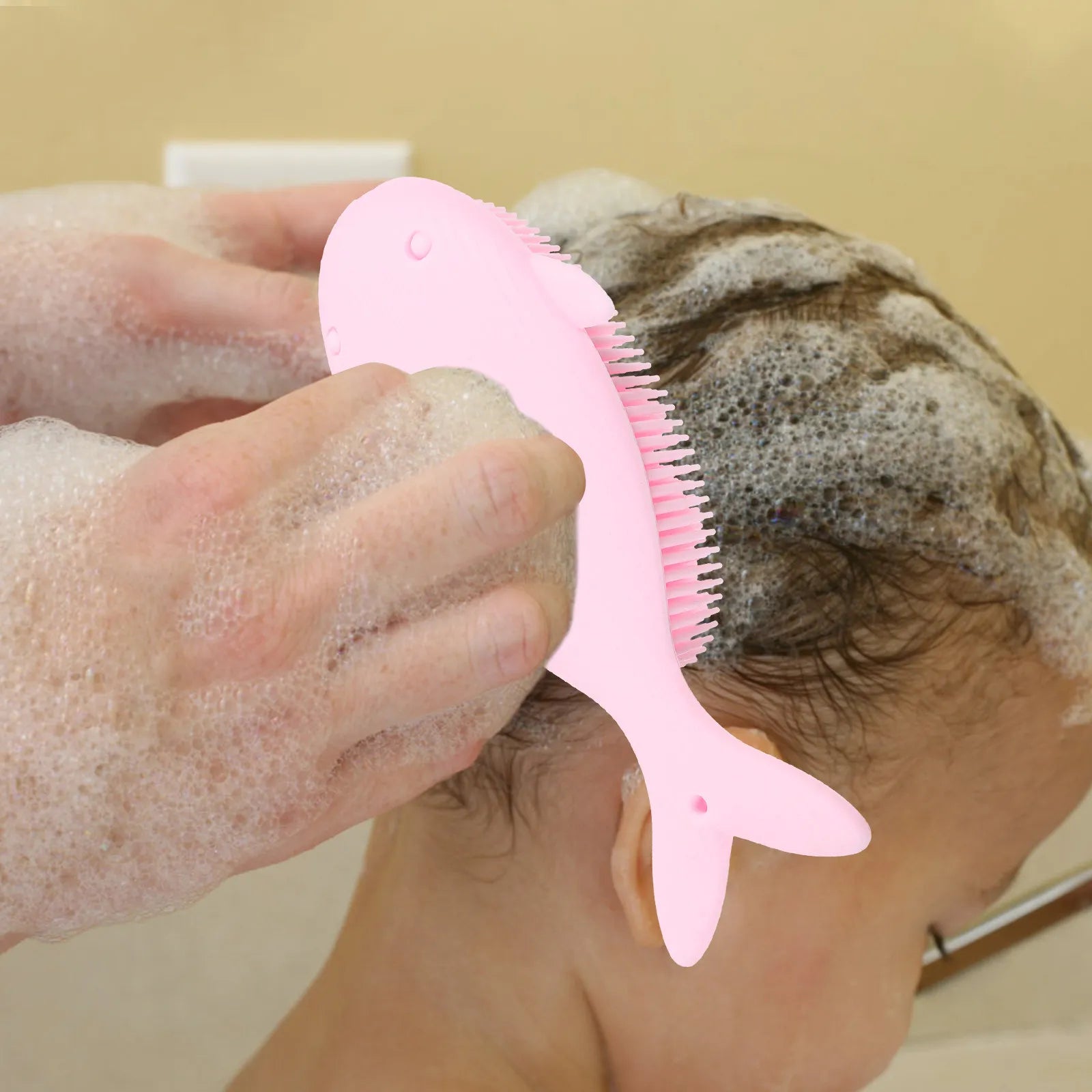 Whale Shape Baby Silicone Shower Brush Soft Scalp Massager Main image