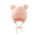 Winter Baby Hat & Gloves Set Warm Fleece Knitted Cap