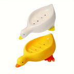 Cute Duck Soap Tray – Self Draining Soap Holder for Bathroom & Kitchen