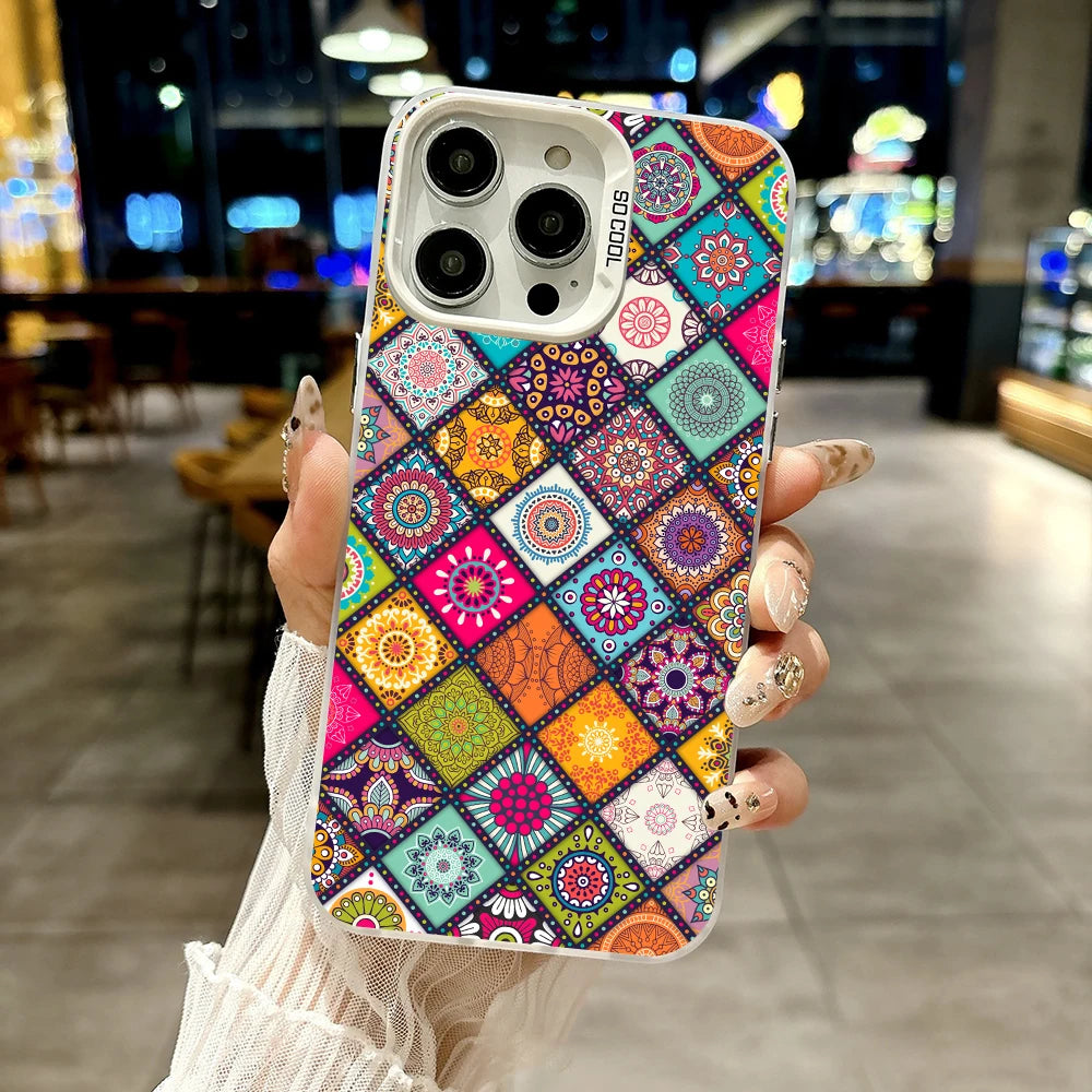 Funny Grid Art Silver IMD Case for iPhone 17 16 15 14 13 12 11 Pro Max