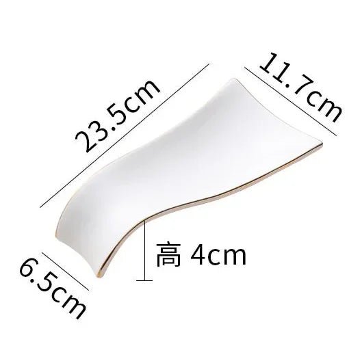 Luxury Ceramic Spoon Rest Gold Utensil Holder