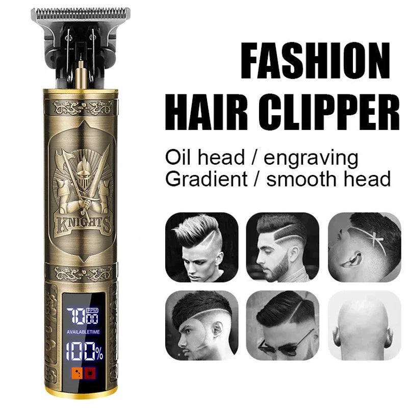 Vintage Hair Clipper Cordless Trimmer USB Fast Charge Barber Pro Hair Cutting Secondary image