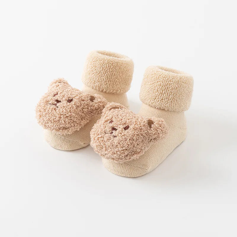 Cute Cartoon Bear Baby Socks Winter Warm Anti-Slip Toddler Socks