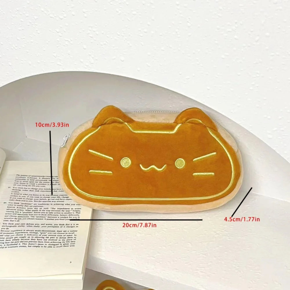 INS Style Cartoon Pencil Case Cute Plush Cat Pen Bag