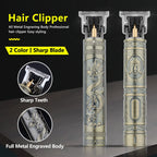 Retro T9 Hair Clipper Cordless Trimmer USB Recharge Barber Shaver Pro