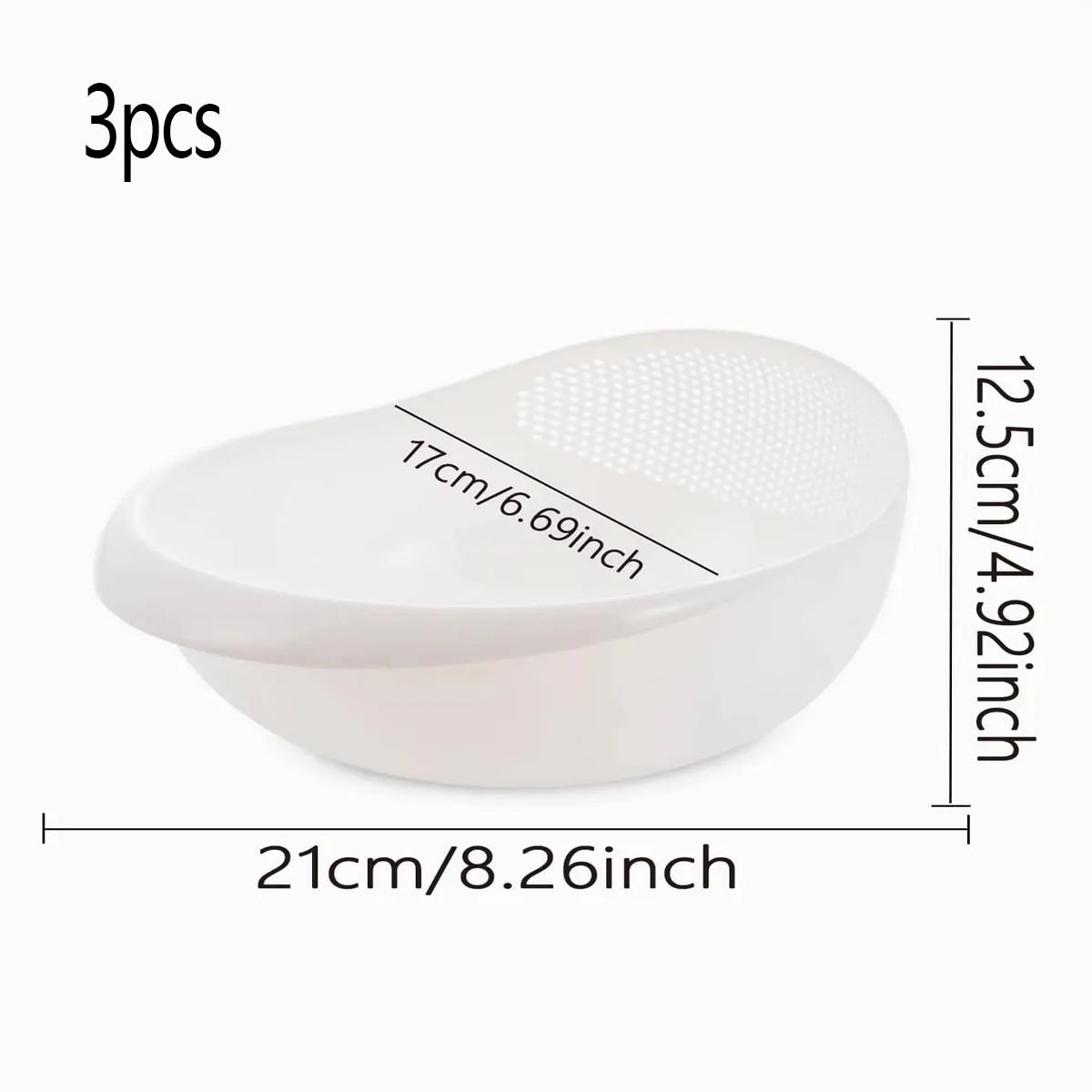 Colander Rice Bowl Drain Basket – Fruit Washing & Kitchen Strainer Organizer